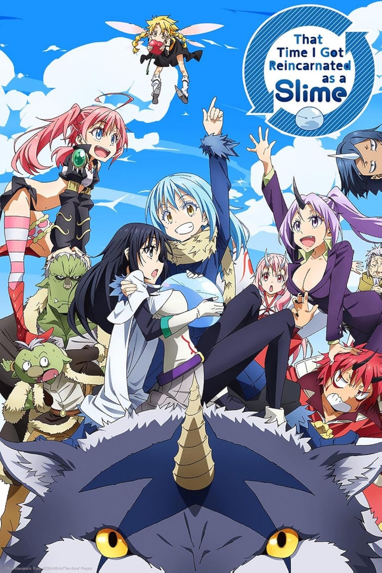 Promotional poster with Rimuru and cast