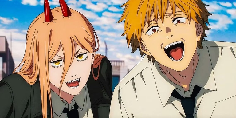Denji and Power share an animated moment in Chainsaw Man.