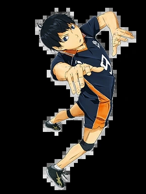 Tobio Kageyama preparing to set the ball with intense focus