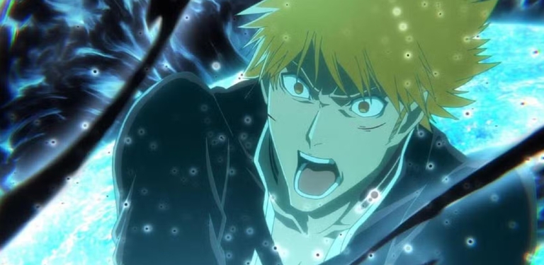 Ichigo with blue spiritual energy
