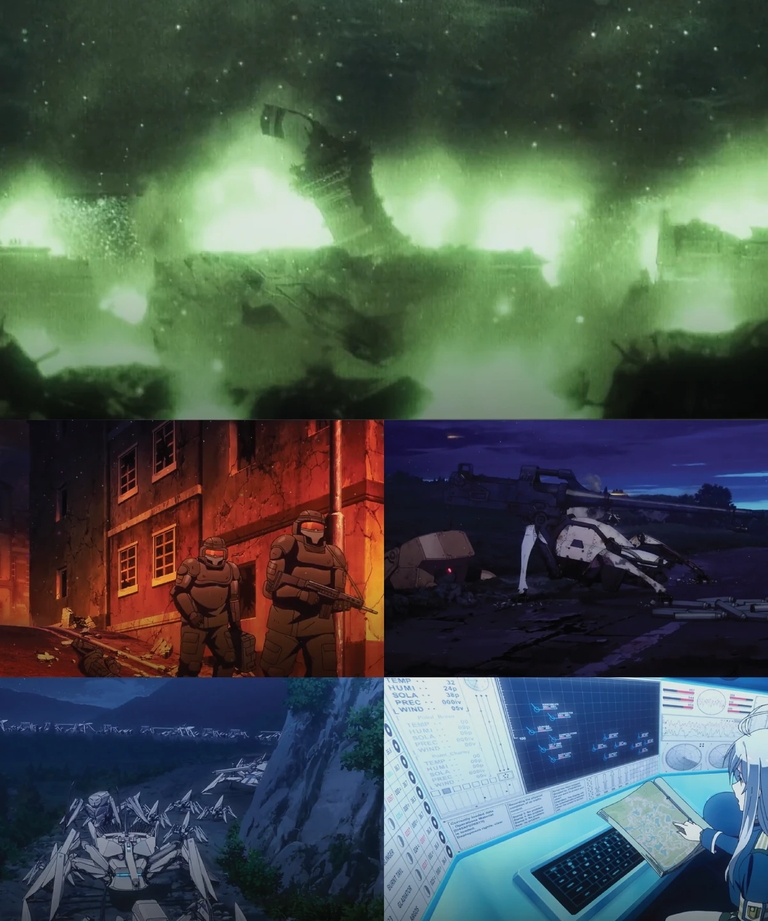 Desolate war-torn landscape with Legion unit