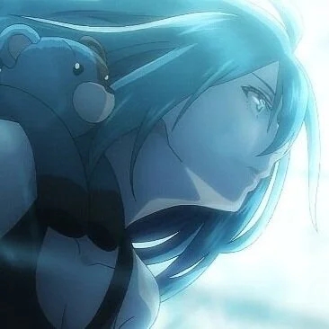 Vivy with blue teddy bear