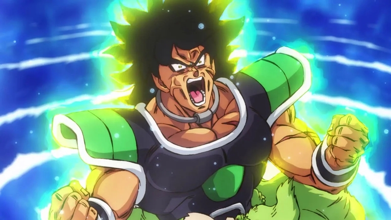 Broly unleashing his power in Dragon Ball Super: Broly.