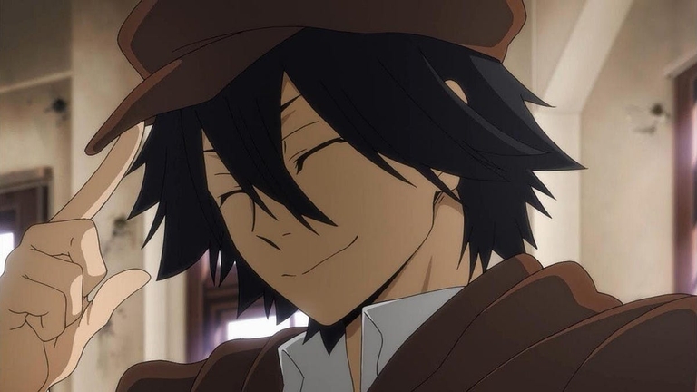 Dazai Osamu tips his hat
