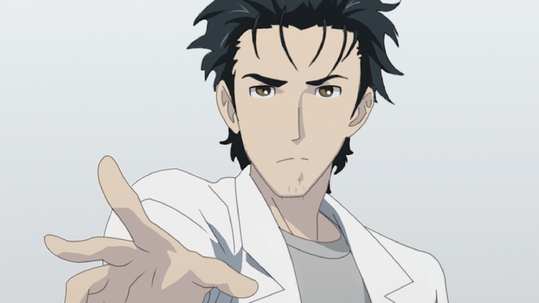 Rintarou Okabe looking serious