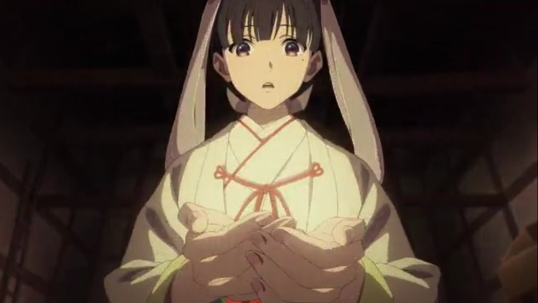 Miyo in traditional wedding attire