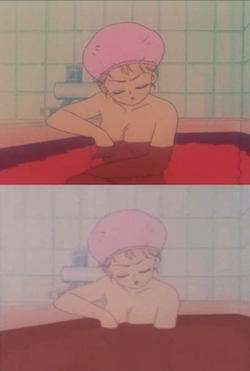 Comparison of censored and uncensored bath scenes from early Sailor Moon dubs