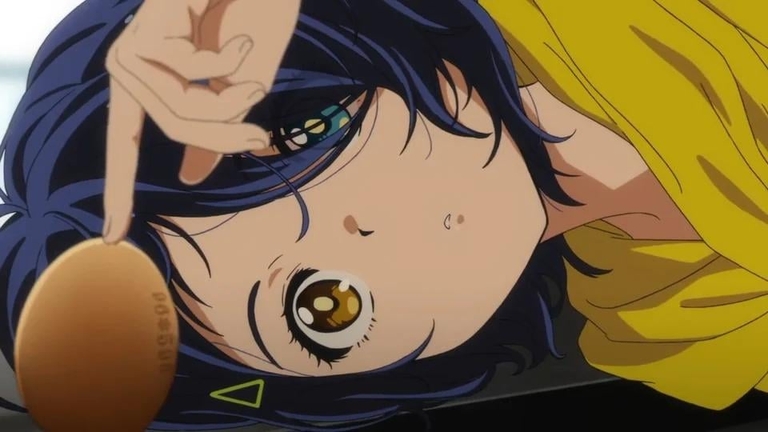 Ai Ohto gently touches an egg