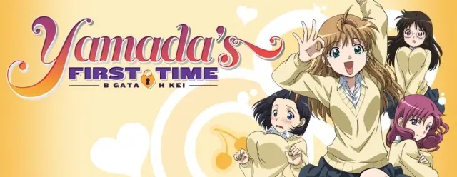 Promotional artwork for Yamada's First Time (B Gata H Kei) featuring the main cast of girls.