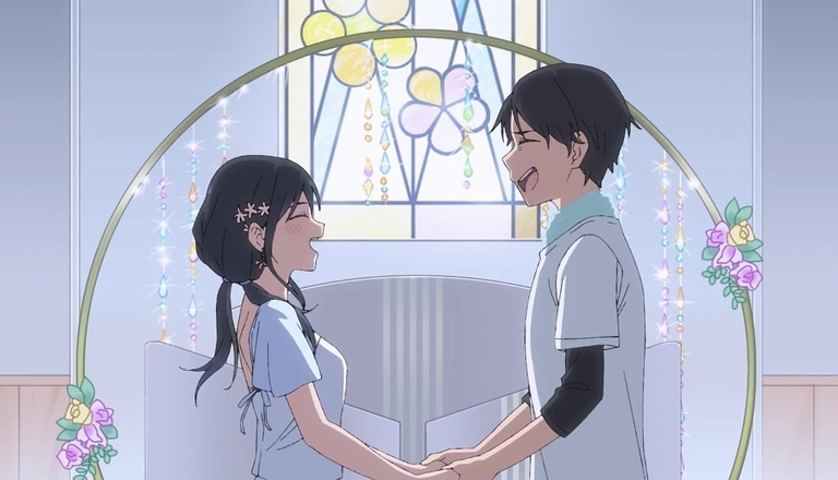 Eiji and Rin holding hands