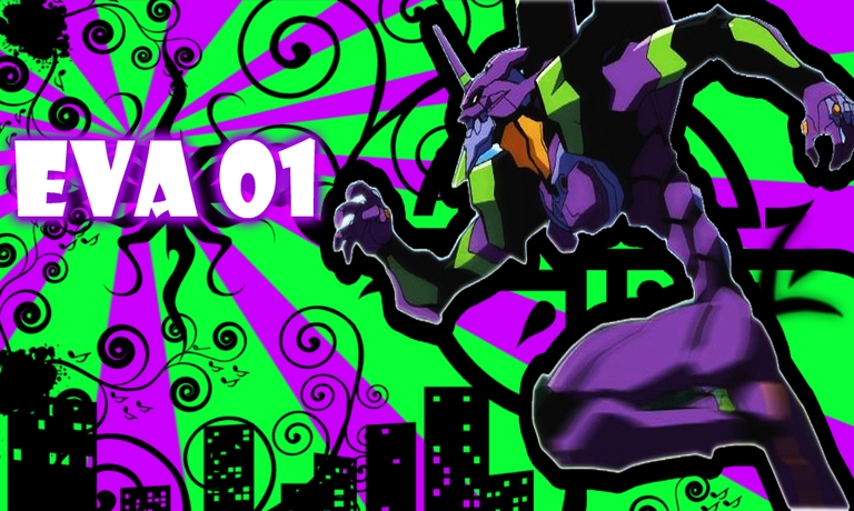 Dynamic pose of Evangelion Unit-01