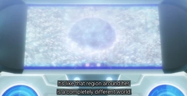 Holographic display showing a different world