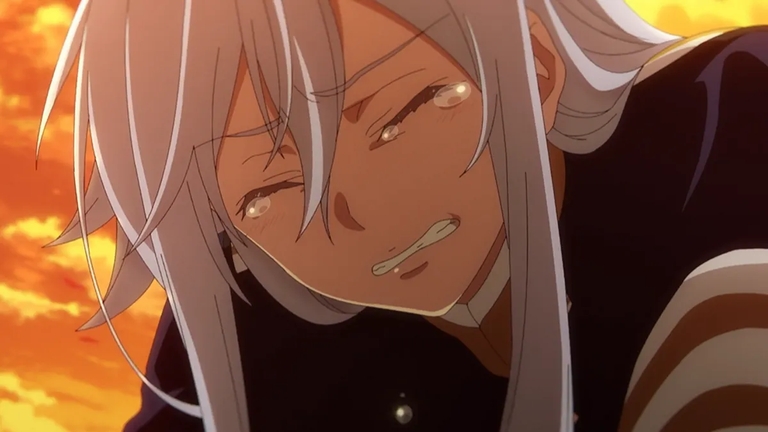 Lena Milizé crying during an emotional scene