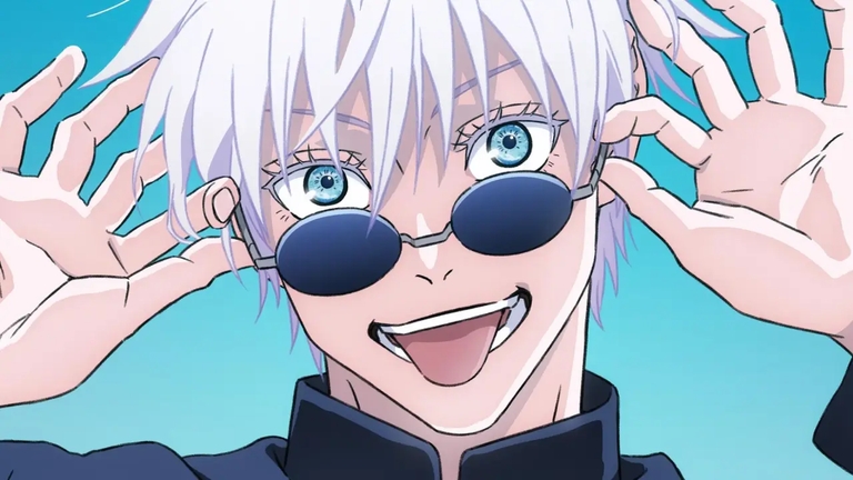 Satoru Gojo adjusting sunglasses