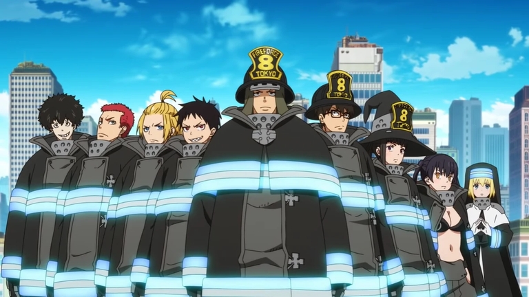 The main cast of Special Fire Force Company 8